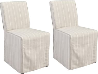 Classic Home Amaya Birch Wood Beige Upholstered Armless Dining Chair Set of 2 CLH53051662