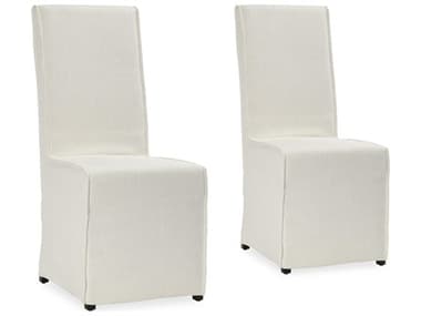 Classic Home Jordan Birch Wood White Upholstered Armless Dining Chair Set of 2 CLH53051668