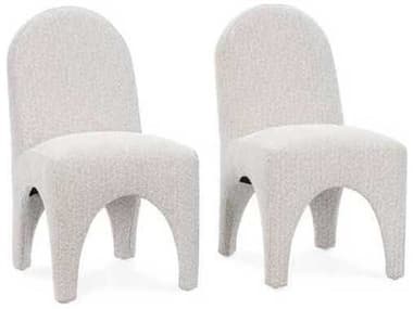 Classic Home Ella White Upholstered Armless Dining Chair Set of 2 CLH53051777