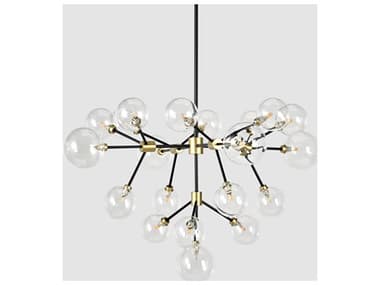 Classic Home Timothy 20-Light Gold Black Glass Chandelier CLH56004180