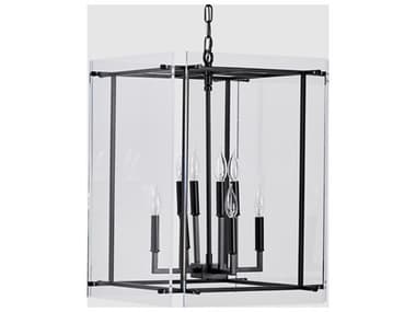 Classic Home Lena 9-Light Black Clear Lantern Chandelier CLH56004183