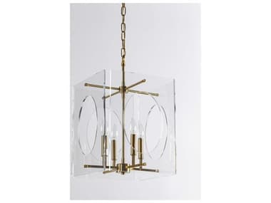 Classic Home Tessa 4-Light Clear Brass Geometric Chandelier CLH56004208