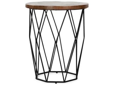 Classic Home Sylmar Round Wood Chestnut Brown Top End Table CLHPL11991