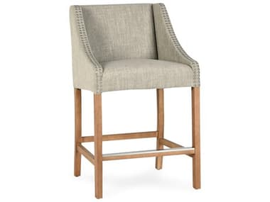 Classic Home Cascade French Beige Upholstery Velvet Upholstered Rubberwood Bar Stool CLHPL12233