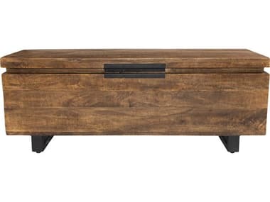 Classic Home Greyson Honey Brown Mango Wood Storage Trunk CLHPL14152