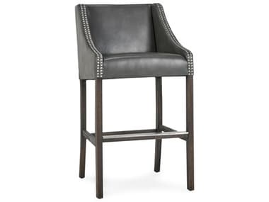 Classic Home Cascade Charcoal Gray Upholstery Leather Rubberwood Bar Stool CLHPL16323