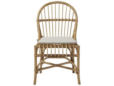 Coastal Living Home Escape Bamboo Wood Natural Fabric Upholstered Side Dining Chair CLI833622