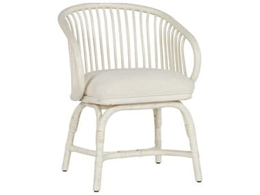 Coastal Living Home Getaway White Fabric Upholstered Arm Dining Chair CLIU033D637
