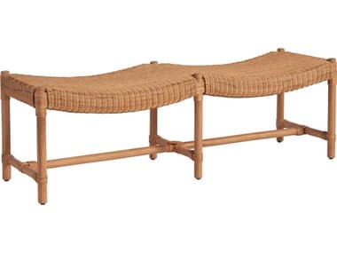 Coastal Living Home Weekender 62&quot; Natural Rattan Brown Accent Bench CLIU330380