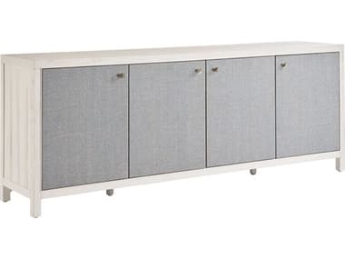 Coastal Living Home Weekender 85&quot; Solid Wood White Sand Blue Seagrass Sideboard CLIU330A966
