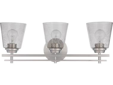 Craftmade Drake 3-Light Brushed Polished Nickel Glass Vanity Light CM19624BNK3