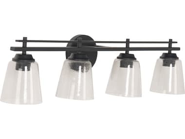 Craftmade Drake 4-Light Flat Black Glass Vanity Light CM19633FB4