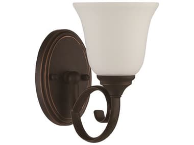 Craftmade Barrett Place Mocha Bronze 1-light Wall Sconce with White Frost Glass Shade CM24201MBWG