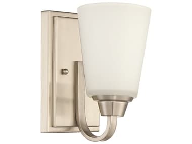 Craftmade Grace 8" Tall 1-Light Brushed Polished Nickel Glass Wall Sconce CM41901BNK