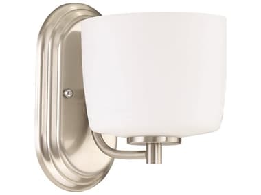Craftmade Clarendon 7" Tall 1-Light Brushed Polished Nickel Glass Wall Sconce CM43501BNK