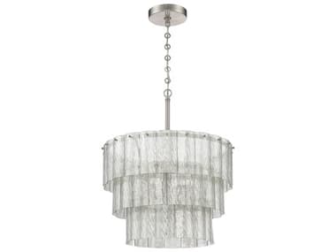 Craftmade Museo 20" 9-Light Brushed Polished Nickel Glass Tiered Pendant CM48694BNK