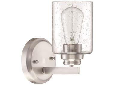 Craftmade Bolden 8" Tall 1-Light Brushed Polished Nickel Glass Wall Sconce CM50501BNK