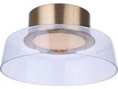 Craftmade Centric 10" Satin Brass Glass LED Dome Flush Mount CM55180SBLED