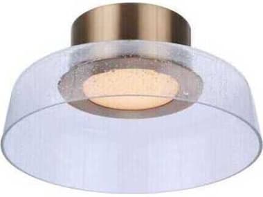 Craftmade Centric 12" Satin Brass Glass LED Dome Flush Mount CM55181SBLED