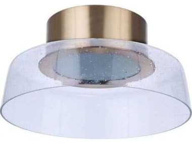 Craftmade Centric 13" Satin Brass Glass LED Dome Flush Mount CM55182SBLED