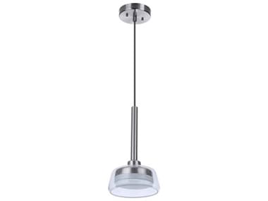 Craftmade Centric 7" Brushed Polished Nickel Glass LED Dome Mini Pendant CM55190BNKLED