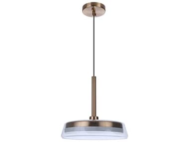 Craftmade Centric 14" Satin Brass Glass LED Dome Pendant CM55192SBLED