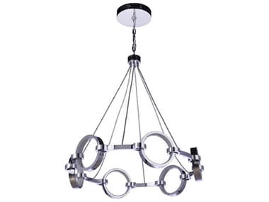 Craftmade Context 28" Wide 6-Light Chrome Round Chandelier CM59326CHLED
