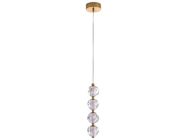 Craftmade Jackie 4-Light Satin Brass Globe Mini Pendant CM59490SBLED