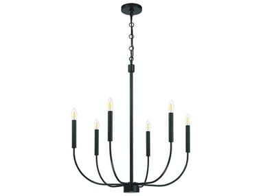 Craftmade Traci 6-Light Flat Black Candelabra Chandelier CM59826FB