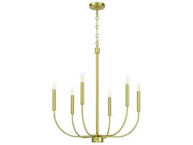 Craftmade Traci 6-Light Satin Brass Candelabra Chandelier CM59826SB