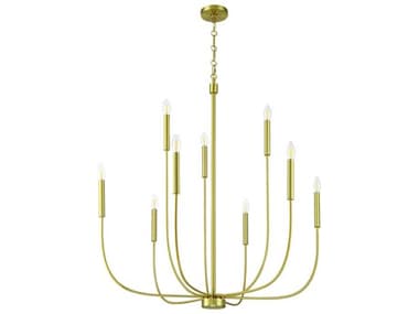 Craftmade Traci 9-Light Satin Brass Candelabra Chandelier CM59829SB