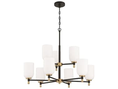 Craftmade Council 9-Light Flat Black satin Brass Candelabra Tiered Chandelier CM60329FBSB