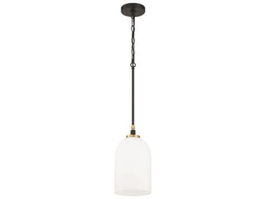 Craftmade Council 1-Light Flat Black Satin Brass Bell Mini Pendant CM60391FBSB