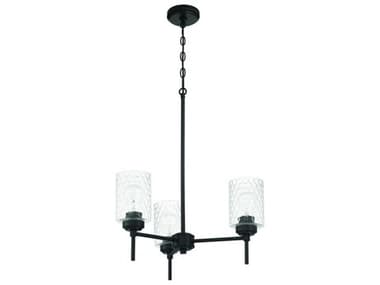 Craftmade Claire 3-Light Flat Black Cylinder Chandelier CM60523FB