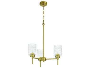 Craftmade Claire 3-Light Satin Brass Cylinder Chandelier CM60523SB