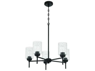 Craftmade Claire 5-Light Flat Black Cylinder Chandelier CM60525FB