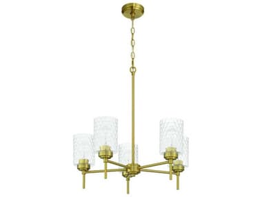 Craftmade Claire 5-Light Satin Brass Cylinder Chandelier CM60525SB