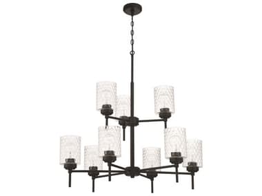 Craftmade Claire 9-Light Flat Black Candelabra Cylinder Tiered Chandelier CM60529FB