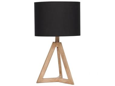 Craftmade Natural Wood Black Fabric Table Lamp CM86201