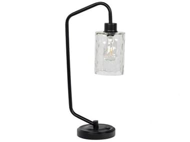 Craftmade Flat Black Hammered Glass Table Lamp CM86202
