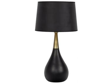 Craftmade Flat Black Satin Brass Fabric Buffet Lamp CM86222
