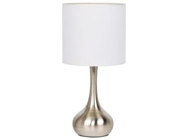 Craftmade Brushed Polished Nickel White Fabric Table Lamp CM86226