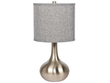 Craftmade Brushed Polished Nickel Gray Linen Buffet Lamp CM86235