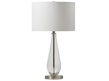 Craftmade Brushed Polished Nickel White Fabric Glass Buffet Lamp CM86243
