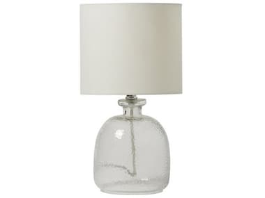 Craftmade Brushed Polished Nickel Off White Fabric Clear Glass Table Lamp CM86256