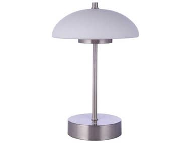 Craftmade Brushed Polished Nickel Frost White Glass LED Table Lamp CM86270RLED