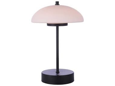 Craftmade Flat Black Frost White Glass LED Table Lamp CM86271RLED