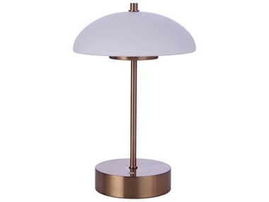Craftmade Satin Brass Frost White Glass LED Table Lamp CM86272RLED
