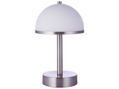 Craftmade Brushed Polished Nickel Frost White Glass LED Table Lamp CM86284RLED