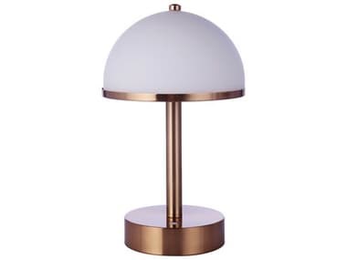 Craftmade Satin Brass Frost White Glass LED Table Lamp CM86285RLED
